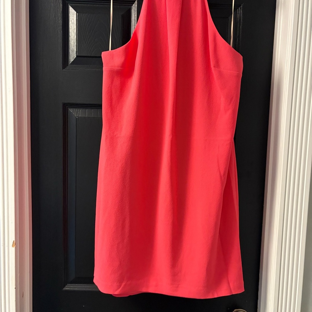 Trina Turk Coral-Red Halter Mini Dress